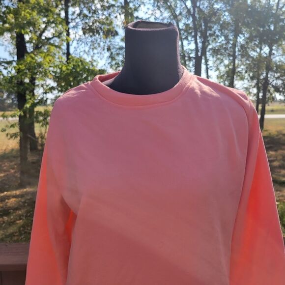 Women's Pink Fleece Lined Long Sleeve Pullover Sweatshirt Sz XL - Picture 5 of 12